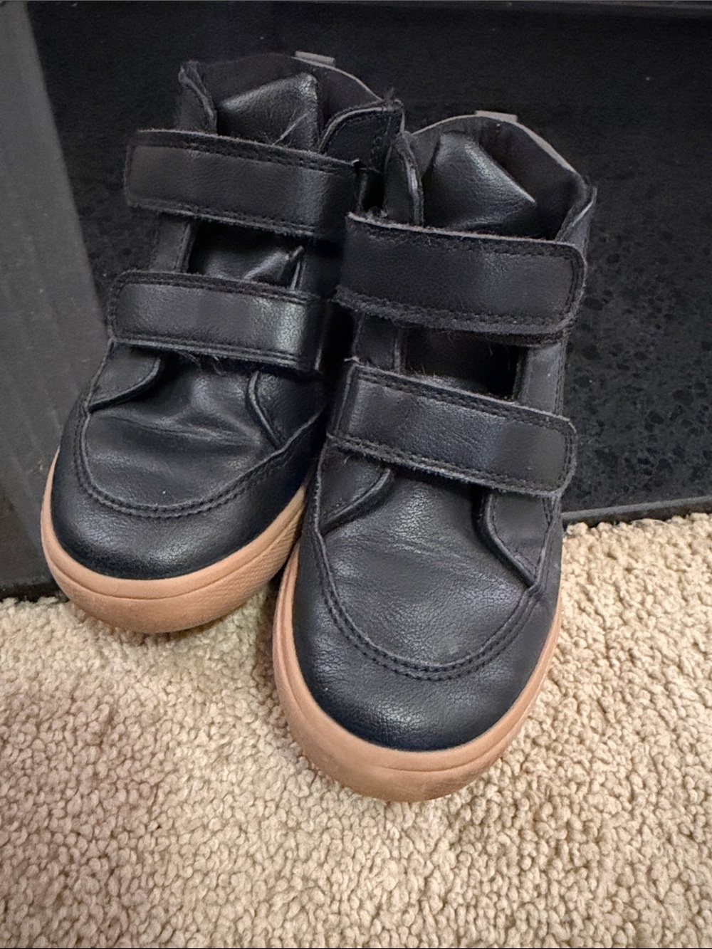 Kids Cat and Jack Black Velcro High-Top Sneakers
